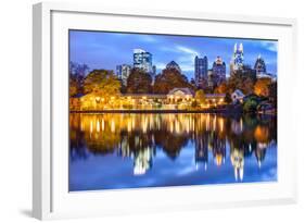 Atlanta, Georgia, USA Downtown City Skyline at Piedmont Park's Lake Meer.-SeanPavonePhoto-Framed Photographic Print