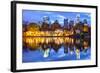 Atlanta, Georgia, USA Downtown City Skyline at Piedmont Park's Lake Meer.-SeanPavonePhoto-Framed Photographic Print