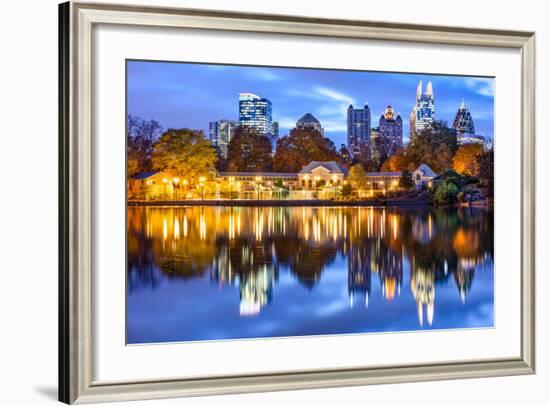 Atlanta, Georgia, USA Downtown City Skyline at Piedmont Park's Lake Meer.-SeanPavonePhoto-Framed Photographic Print