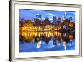 Atlanta, Georgia, USA Downtown City Skyline at Piedmont Park's Lake Meer.-SeanPavonePhoto-Framed Photographic Print