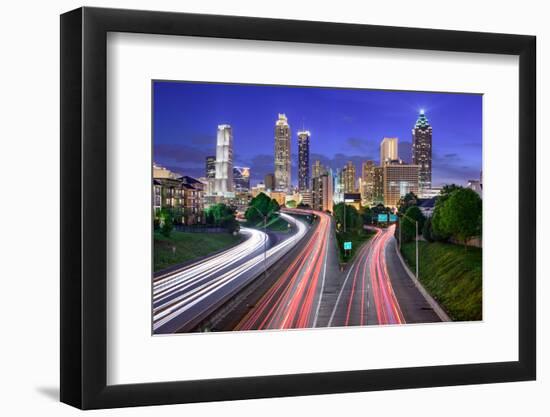 Atlanta, Georgia, USA Downtown City Skyline over Freedom Parkway.-SeanPavonePhoto-Framed Photographic Print