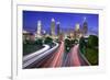 Atlanta, Georgia, USA Downtown City Skyline over Freedom Parkway.-SeanPavonePhoto-Framed Photographic Print