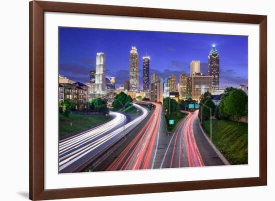 Atlanta, Georgia, USA Downtown City Skyline over Freedom Parkway.-SeanPavonePhoto-Framed Photographic Print