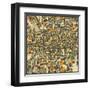 Atlanta Map-Jazzberry Blue-Framed Art Print