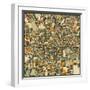 Atlanta Map-Jazzberry Blue-Framed Art Print