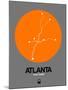 Atlanta Orange Subway Map-NaxArt-Mounted Art Print