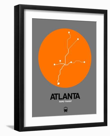 Atlanta Orange Subway Map-NaxArt-Framed Art Print