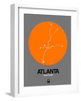 Atlanta Orange Subway Map-NaxArt-Framed Art Print