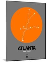 Atlanta Orange Subway Map-NaxArt-Mounted Art Print