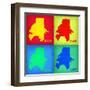 Atlanta Pop Art Map 1-NaxArt-Framed Art Print