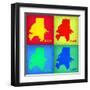 Atlanta Pop Art Map 1-NaxArt-Framed Art Print