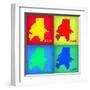 Atlanta Pop Art Map 1-NaxArt-Framed Art Print