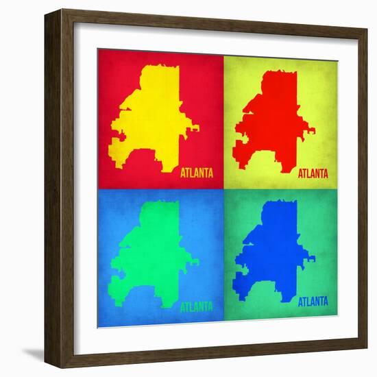 Atlanta Pop Art Map 1-NaxArt-Framed Art Print