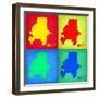 Atlanta Pop Art Map 1-NaxArt-Framed Art Print