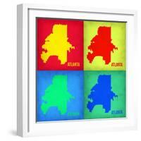 Atlanta Pop Art Map 1-NaxArt-Framed Art Print