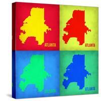 Atlanta Pop Art Map 1-NaxArt-Stretched Canvas