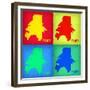 Atlanta Pop Art Map 1-NaxArt-Framed Premium Giclee Print
