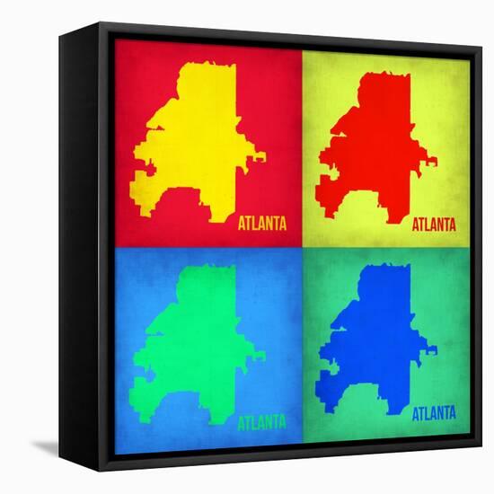 Atlanta Pop Art Map 1-NaxArt-Framed Stretched Canvas