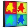 Atlanta Pop Art Map 1-NaxArt-Framed Stretched Canvas