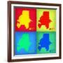 Atlanta Pop Art Map 1-NaxArt-Framed Art Print