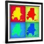 Atlanta Pop Art Map 1-NaxArt-Framed Art Print