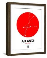 Atlanta Red Subway Map-NaxArt-Framed Art Print