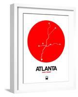 Atlanta Red Subway Map-NaxArt-Framed Art Print