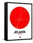 Atlanta Red Subway Map-NaxArt-Framed Stretched Canvas