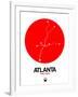 Atlanta Red Subway Map-NaxArt-Framed Art Print