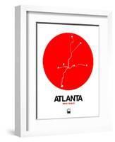 Atlanta Red Subway Map-NaxArt-Framed Art Print