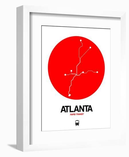 Atlanta Red Subway Map-NaxArt-Framed Art Print