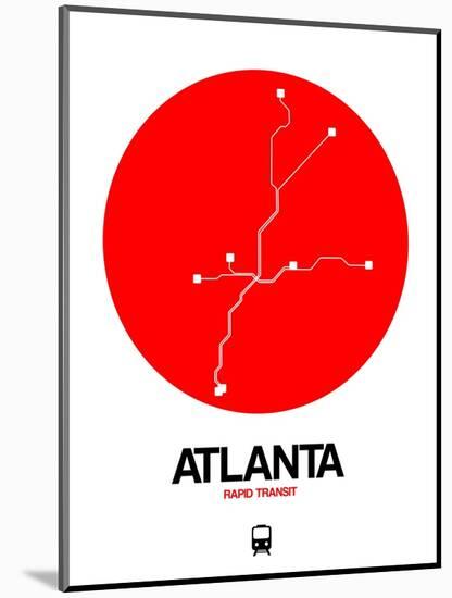 Atlanta Red Subway Map-NaxArt-Mounted Art Print