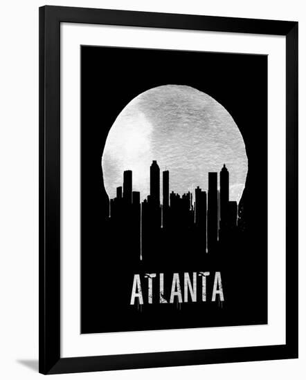 Atlanta Skyline Black-null-Framed Art Print