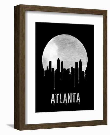 Atlanta Skyline Black-null-Framed Art Print