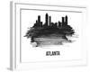 Atlanta Skyline Brush Stroke - Black II-NaxArt-Framed Art Print