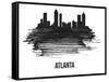 Atlanta Skyline Brush Stroke - Black II-NaxArt-Framed Stretched Canvas