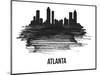 Atlanta Skyline Brush Stroke - Black II-NaxArt-Mounted Art Print