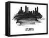 Atlanta Skyline Brush Stroke - Black II-NaxArt-Framed Stretched Canvas