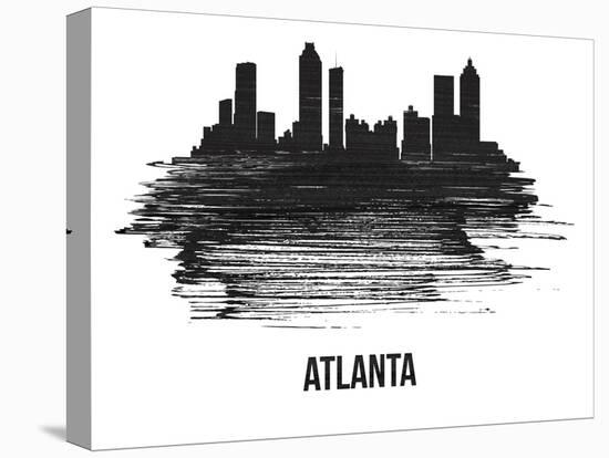 Atlanta Skyline Brush Stroke - Black II-NaxArt-Stretched Canvas
