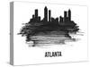 Atlanta Skyline Brush Stroke - Black II-NaxArt-Stretched Canvas