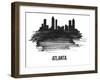 Atlanta Skyline Brush Stroke - Black II-NaxArt-Framed Art Print