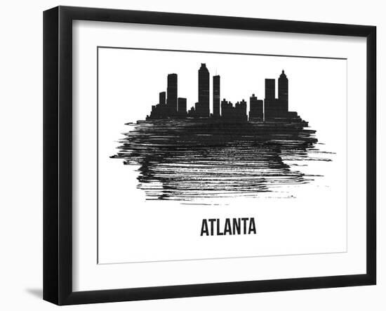 Atlanta Skyline Brush Stroke - Black II-NaxArt-Framed Art Print