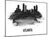 Atlanta Skyline Brush Stroke - Black II-NaxArt-Mounted Art Print
