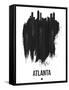 Atlanta Skyline Brush Stroke - Black-NaxArt-Framed Stretched Canvas