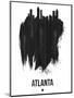 Atlanta Skyline Brush Stroke - Black-NaxArt-Mounted Art Print