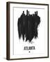 Atlanta Skyline Brush Stroke - Black-NaxArt-Framed Art Print