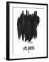 Atlanta Skyline Brush Stroke - Black-NaxArt-Framed Art Print