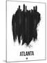 Atlanta Skyline Brush Stroke - Black-NaxArt-Mounted Art Print