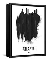 Atlanta Skyline Brush Stroke - Black-NaxArt-Framed Stretched Canvas