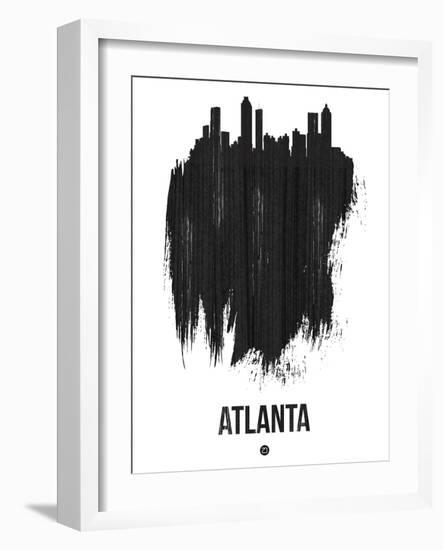 Atlanta Skyline Brush Stroke - Black-NaxArt-Framed Art Print